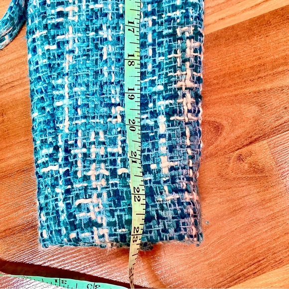 Women's Turquoise Teal Tweed Jacket. Size S - Picture 9 of 16